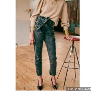 SEZANE AUSTIN TROUSERS WASHED BLACK